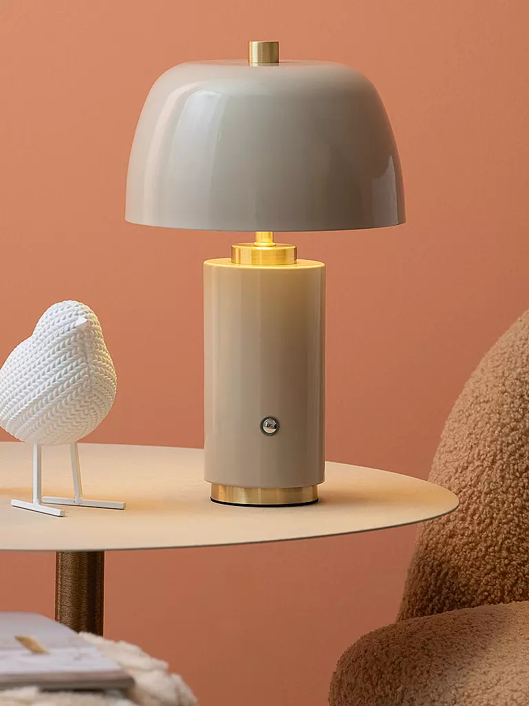 LEITMOTIV | Lampe de table LED FREYA Iron Warm Grey | hellgrau