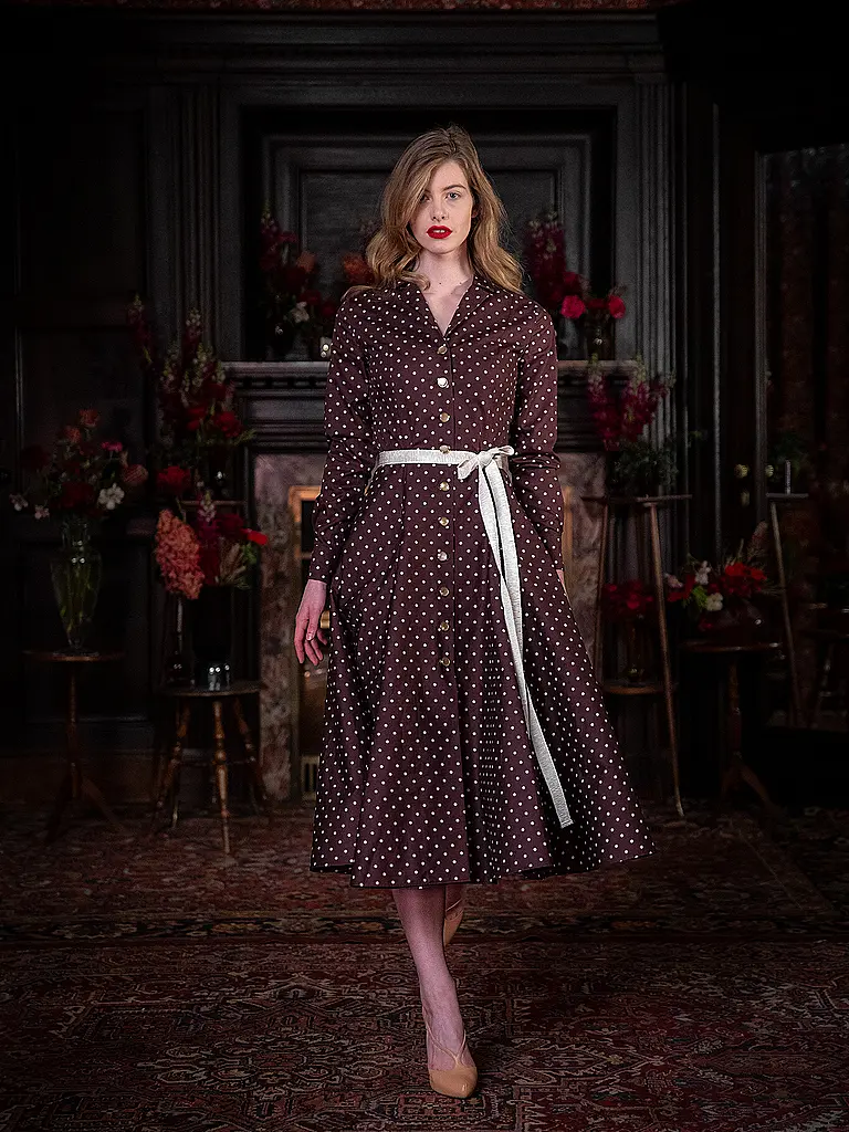 LENA HOSCHEK | Midikleid BRIGITTE | Marron