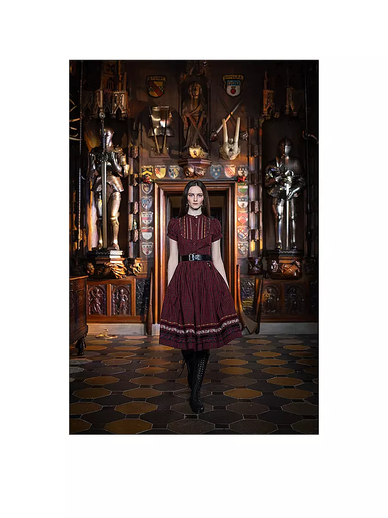 LENA HOSCHEK | Midikleid GRETL | Rouge foncé