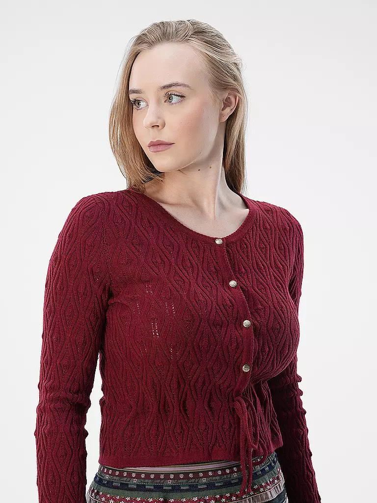 LENA HOSCHEK | Strickjacke RESI | Rouge foncé
