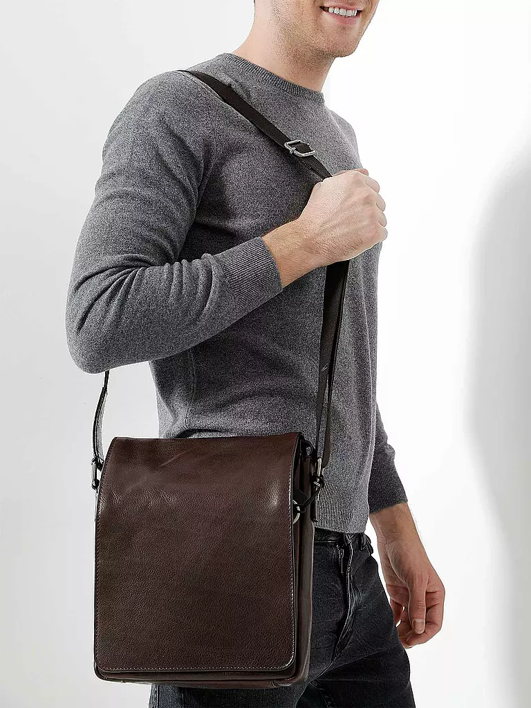 LEONHARD HEYDEN | Ledertasche - Umhängetasche " Roma " S | Marron