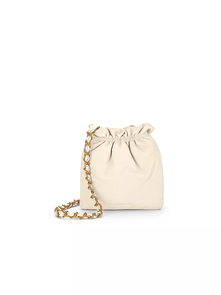 LES VISIONNAIRES | Ledertasche - Bucket Bag LILOU SILKY | Crème