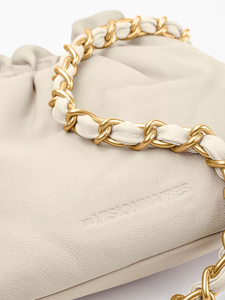 LES VISIONNAIRES | Ledertasche - Bucket Bag LILOU SILKY | Crème