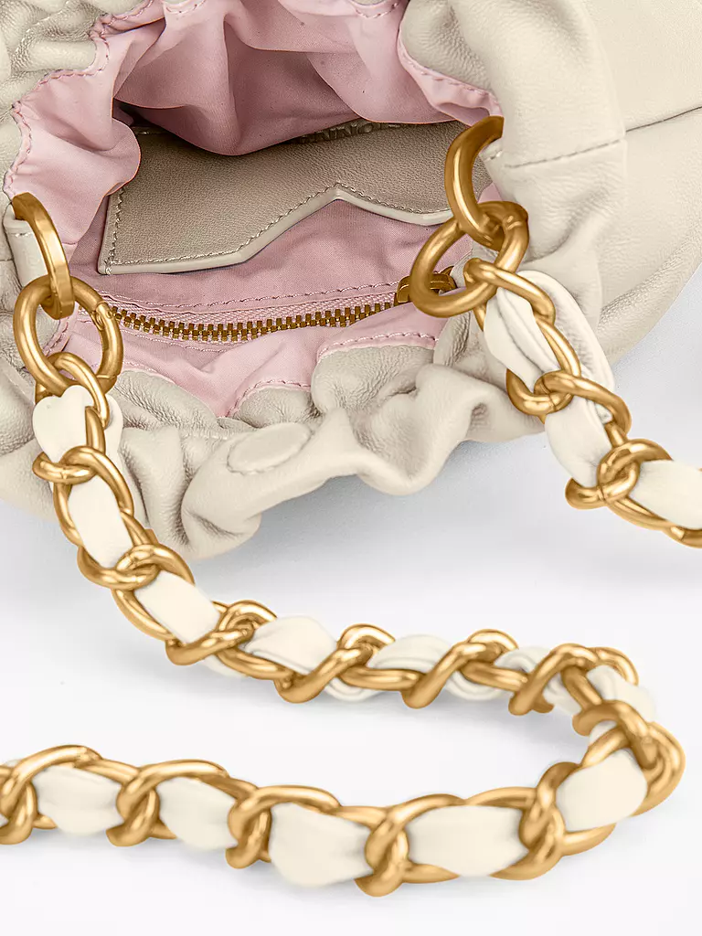 LES VISIONNAIRES | Ledertasche - Bucket Bag LILOU SILKY | Crème