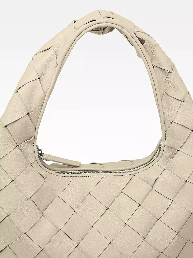 LES VISIONNAIRES | Ledertasche - Hobo JADE WEAVE | Blanc