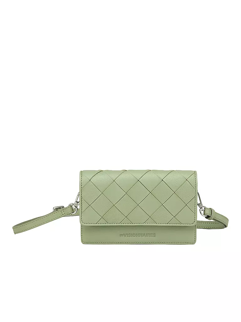 LES VISIONNAIRES | Ledertasche - Mini Bag BRIT WEAVE | Vert