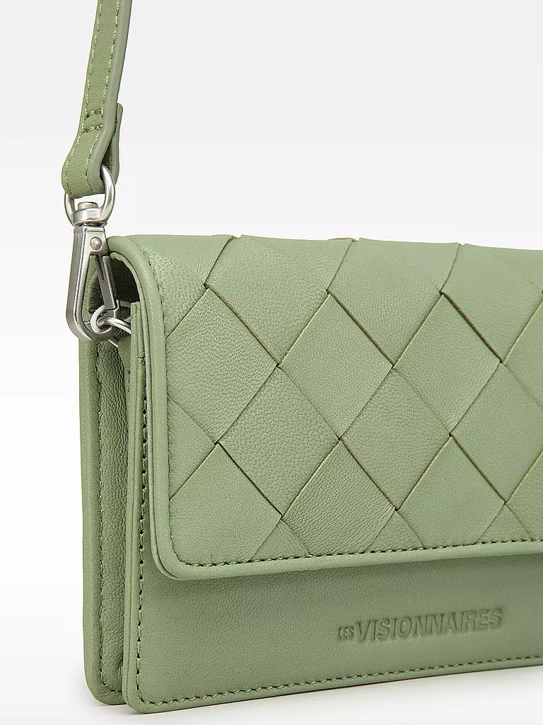 LES VISIONNAIRES | Ledertasche - Mini Bag BRIT WEAVE | Vert