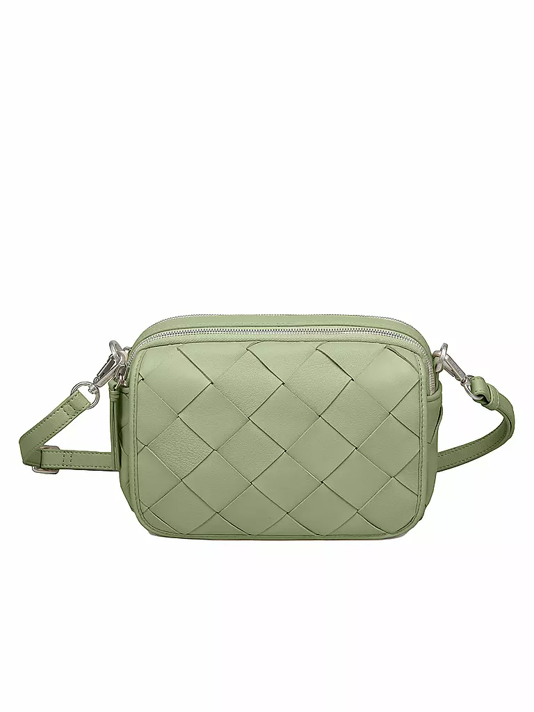 LES VISIONNAIRES | Ledertasche - Mini Bag EMILY WEAVE | Vert