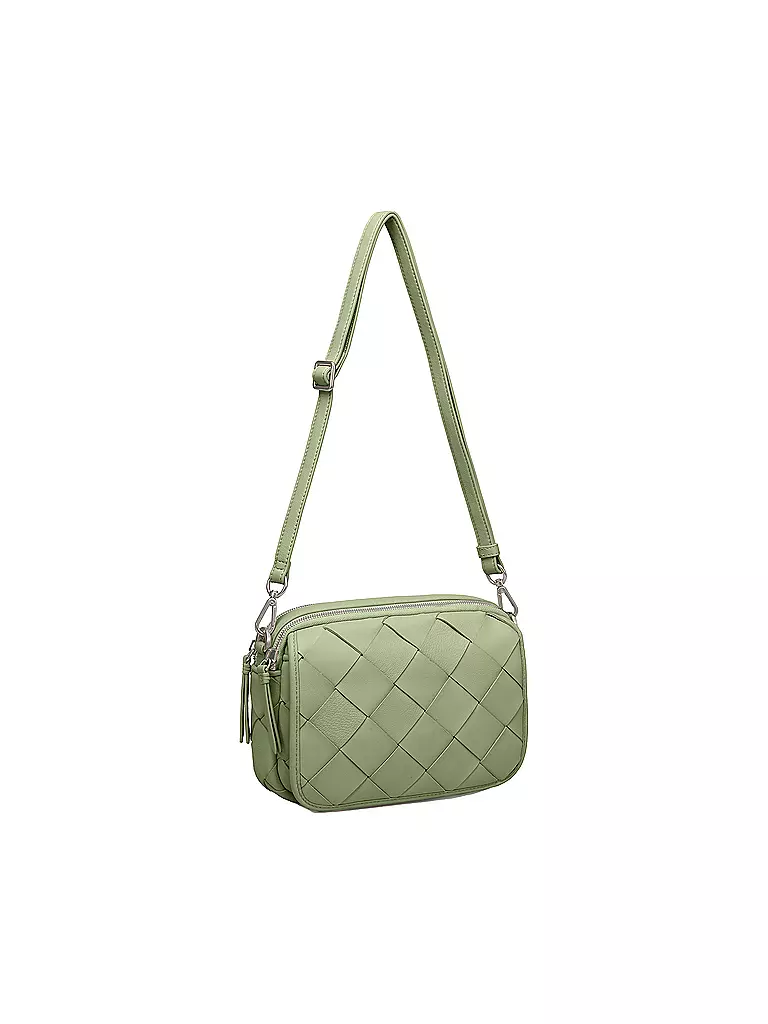 LES VISIONNAIRES | Ledertasche - Mini Bag EMILY WEAVE | Vert