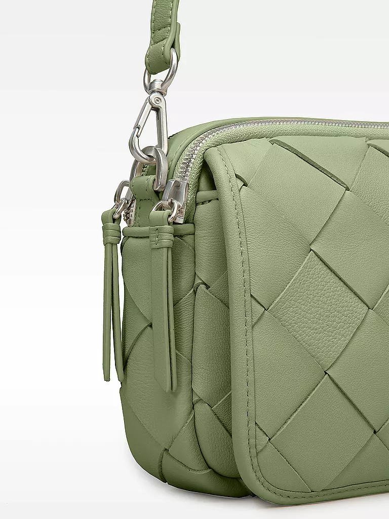 LES VISIONNAIRES | Ledertasche - Mini Bag EMILY WEAVE | Vert