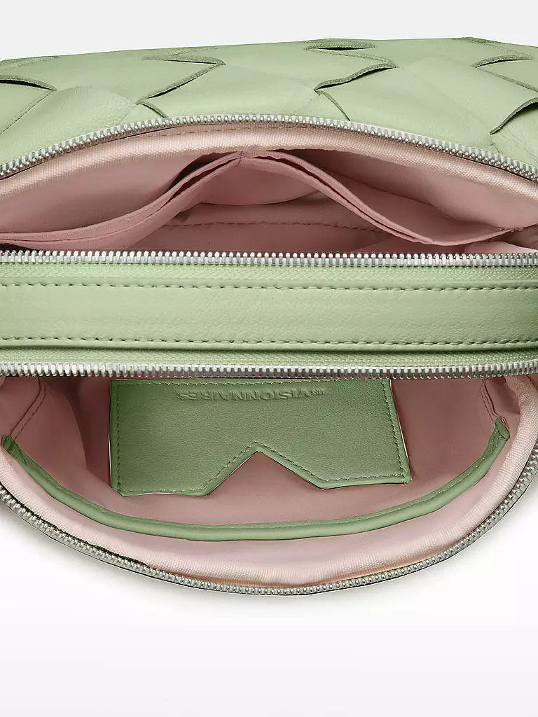 LES VISIONNAIRES | Ledertasche - Mini Bag EMILY WEAVE | Vert