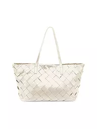 LES VISIONNAIRES | Ledertasche - Shopper ODILE WEAVE | Blanc