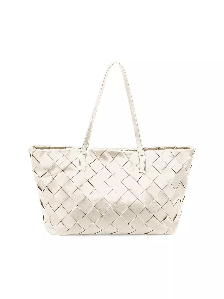 LES VISIONNAIRES | Ledertasche - Shopper ODILE WEAVE | Blanc