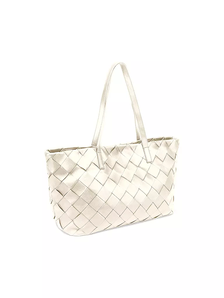 LES VISIONNAIRES | Ledertasche - Shopper ODILE WEAVE | Blanc