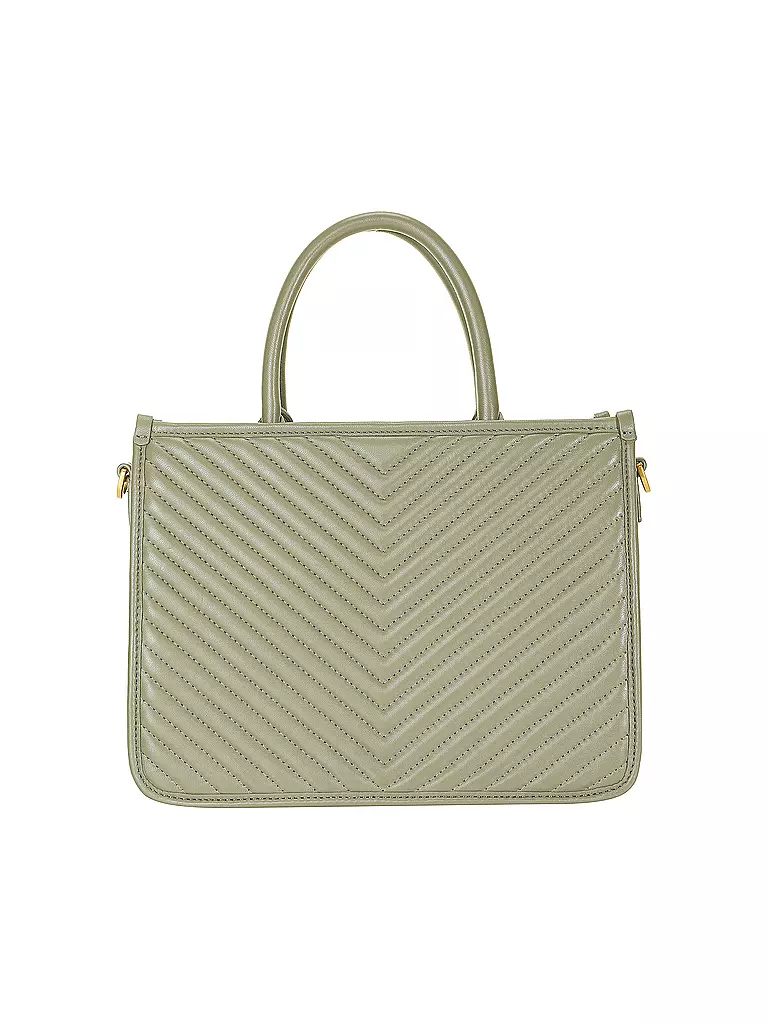 LES VISIONNAIRES | Ledertasche - Tot Bag LENA QUILTING | Vert foncé