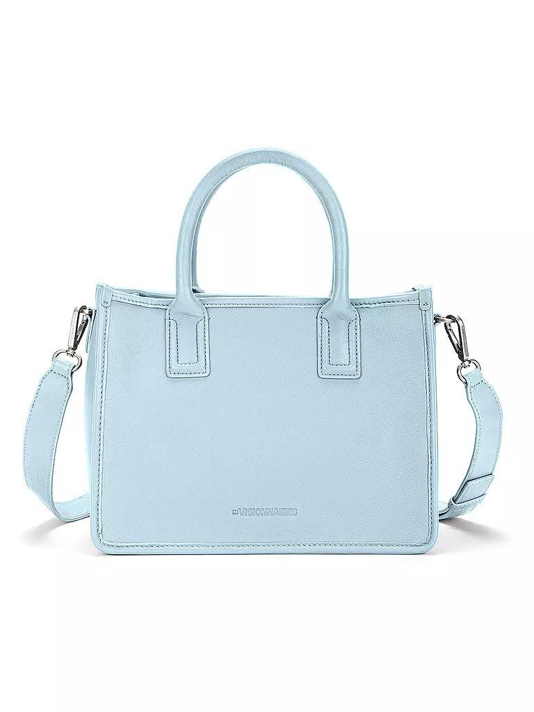 LES VISIONNAIRES | Ledertasche - Tote Bag LENA SILKY Medium  | Bleu clair