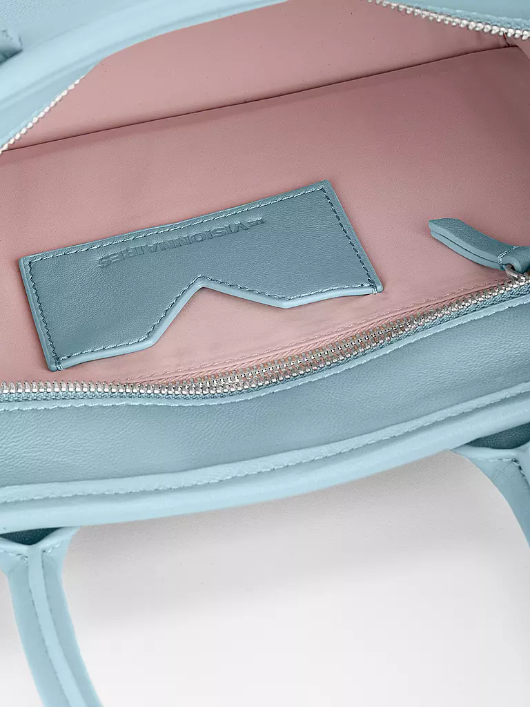 LES VISIONNAIRES | Ledertasche - Tote Bag LENA SILKY Medium  | Bleu clair