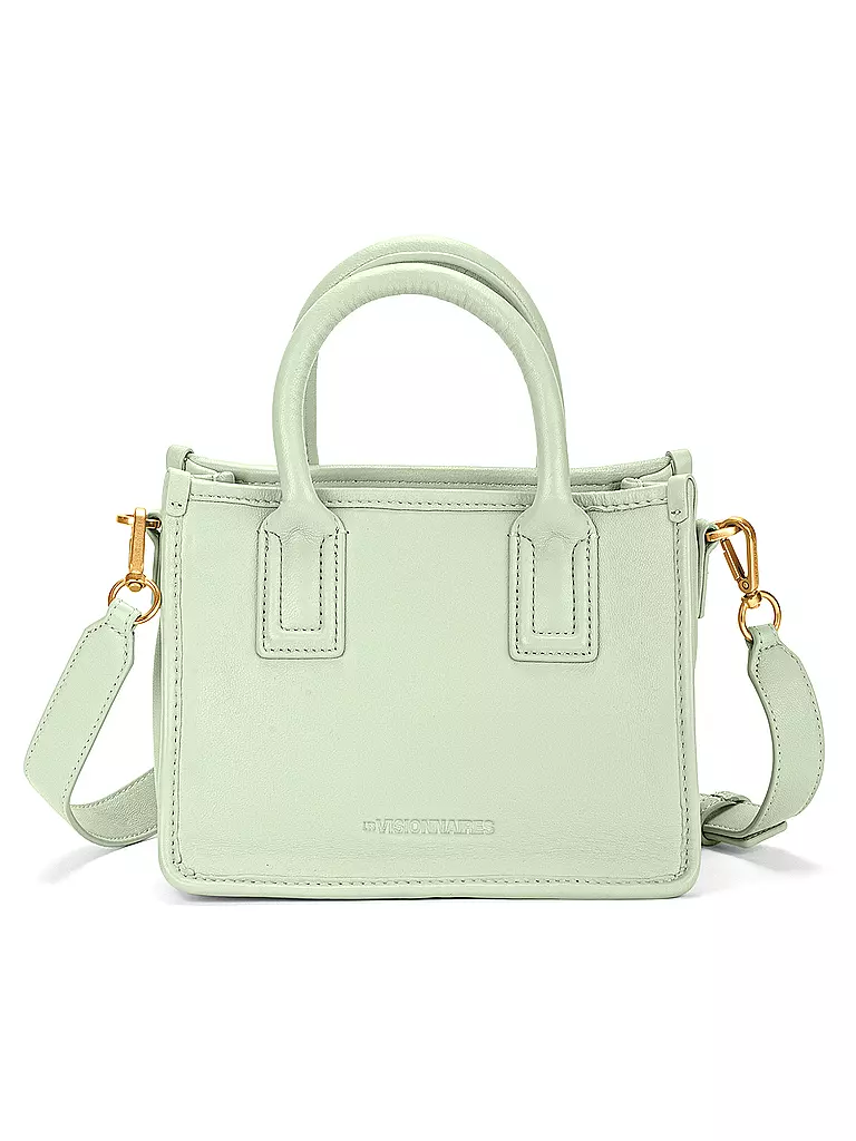 LES VISIONNAIRES | Ledertasche - Tote Bag LENI SILKY Small | Menthe