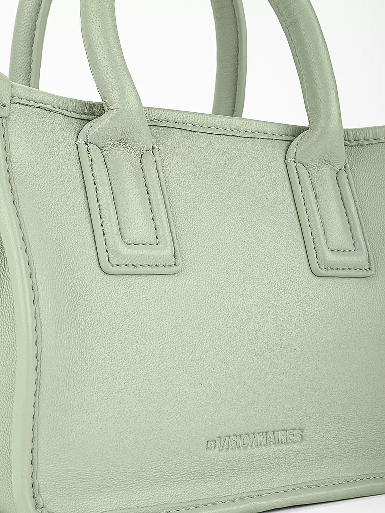 LES VISIONNAIRES | Ledertasche - Tote Bag LENI SILKY Small | Menthe