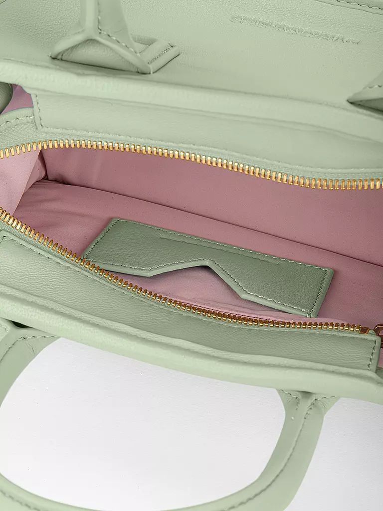 LES VISIONNAIRES | Ledertasche - Tote Bag LENI SILKY Small | Menthe