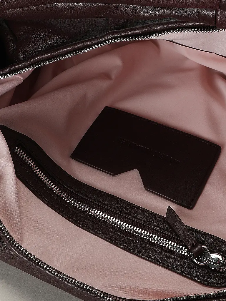 LES VISIONNAIRES | Sac en cuir - Hobo GRETA ESSENTIAL SILKY | Rouge foncé