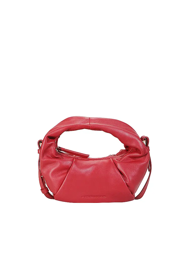 LES VISIONNAIRES | Sac en cuir - Mini Sac GRETA MINI ESSENTIAL SILKY | Rouge