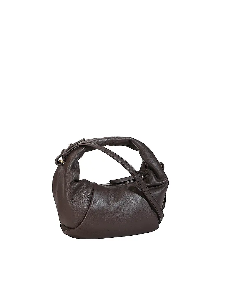 LES VISIONNAIRES | Sac en cuir - Mini Sac GRETA MINI ESSENTIAL SILKY | Marron