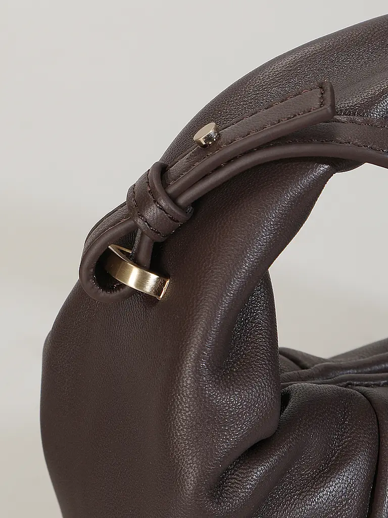 LES VISIONNAIRES | Sac en cuir - Mini Sac GRETA MINI ESSENTIAL SILKY | Marron