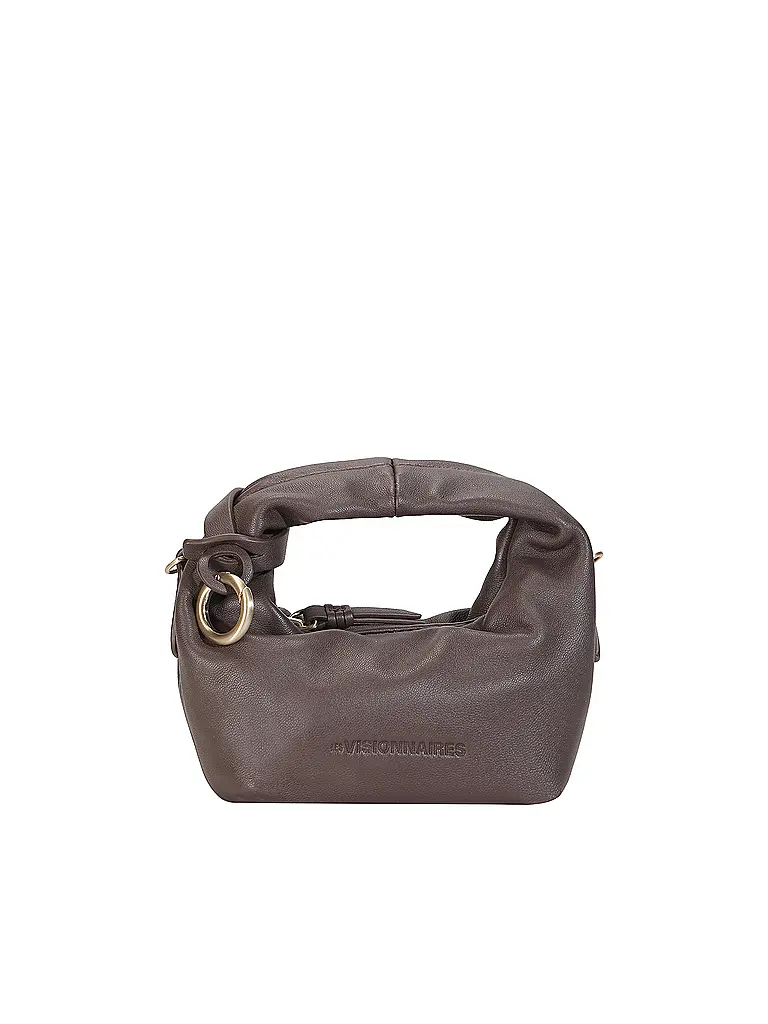 LES VISIONNAIRES | Sac en cuir - Mini sac GRETA NANO SILKY | Marron