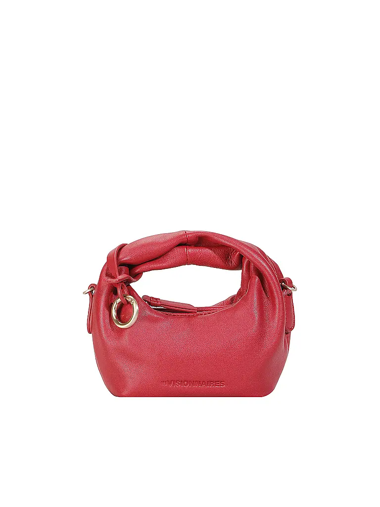 LES VISIONNAIRES | Sac en cuir - Mini sac GRETA NANO SILKY | Rouge