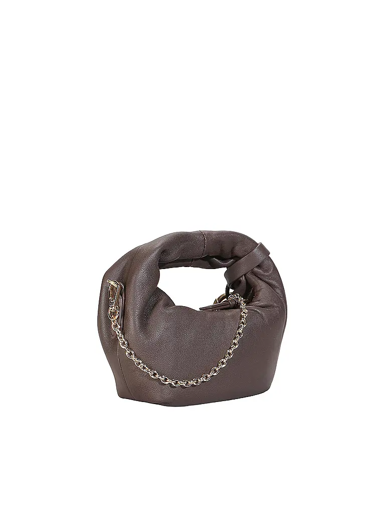 LES VISIONNAIRES | Sac en cuir - Mini sac GRETA NANO SILKY | Marron