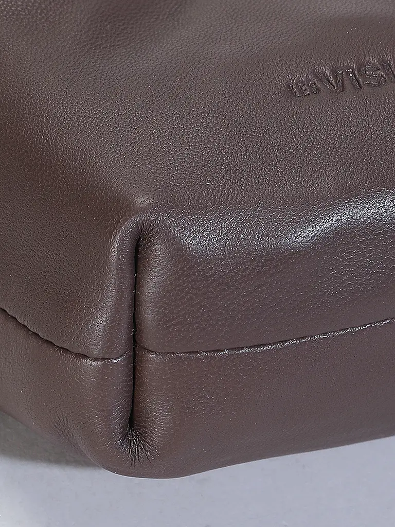 LES VISIONNAIRES | Sac en cuir - Mini sac GRETA NANO SILKY | Marron