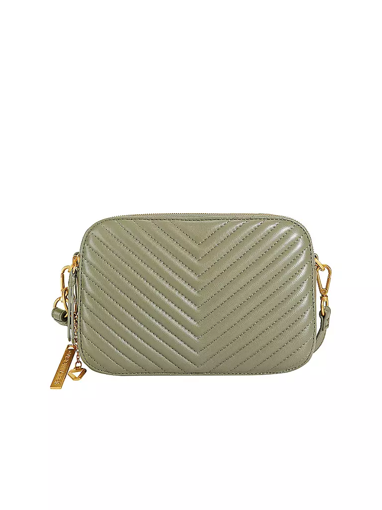 LES VISIONNAIRES | Sac en cuir - Mini Sac LOLA QUILTING | Vert foncé