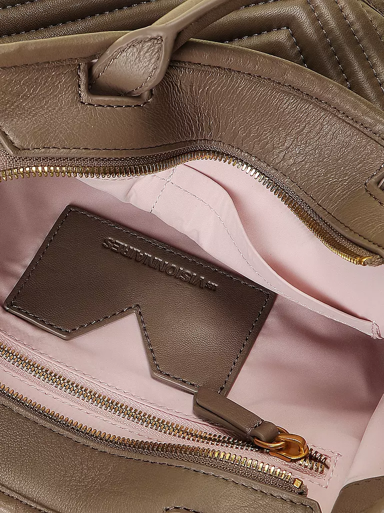 LES VISIONNAIRES | Sac en cuir - Tot Bag LENA QUILTING | Camel