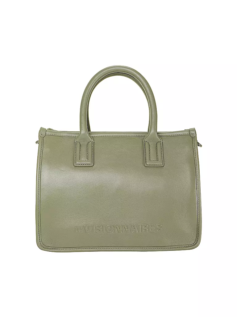 LES VISIONNAIRES | Sac en cuir - Tote Bag LENA SILKY | olive
