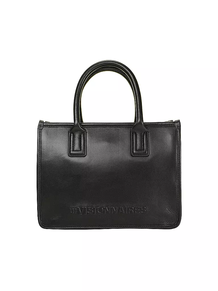 LES VISIONNAIRES | Sac en cuir - Tote Bag LENA SILKY | Noir