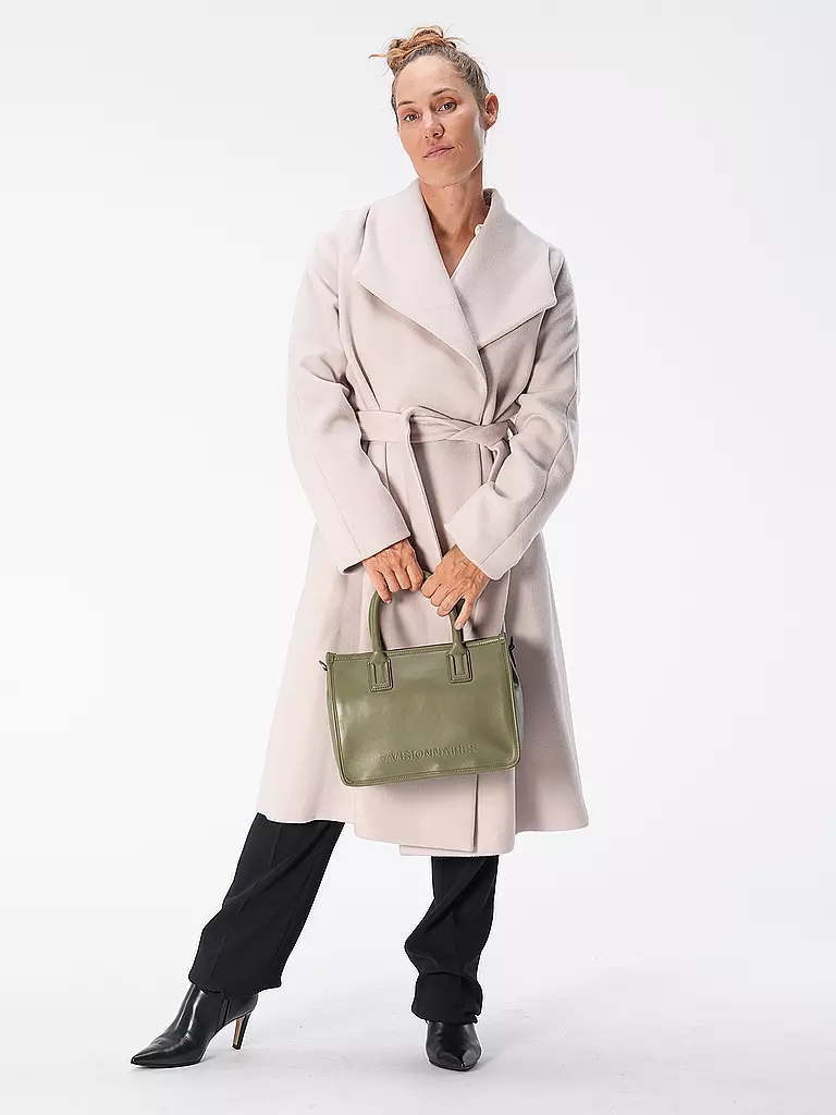 LES VISIONNAIRES | Sac en cuir - Tote Bag LENA SILKY | olive