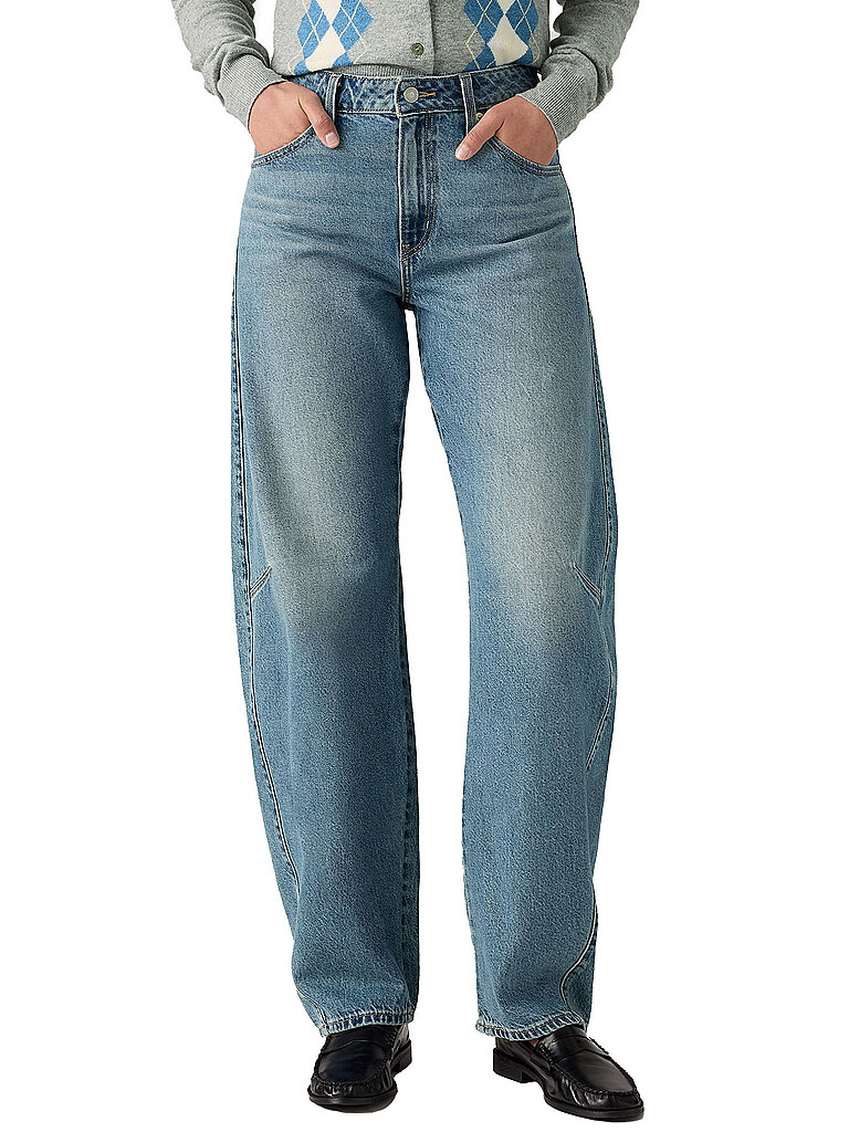 Jeans Coupe Ballon BAGGY DAD BARREL EASY DAYS BAR bleu 28/L30