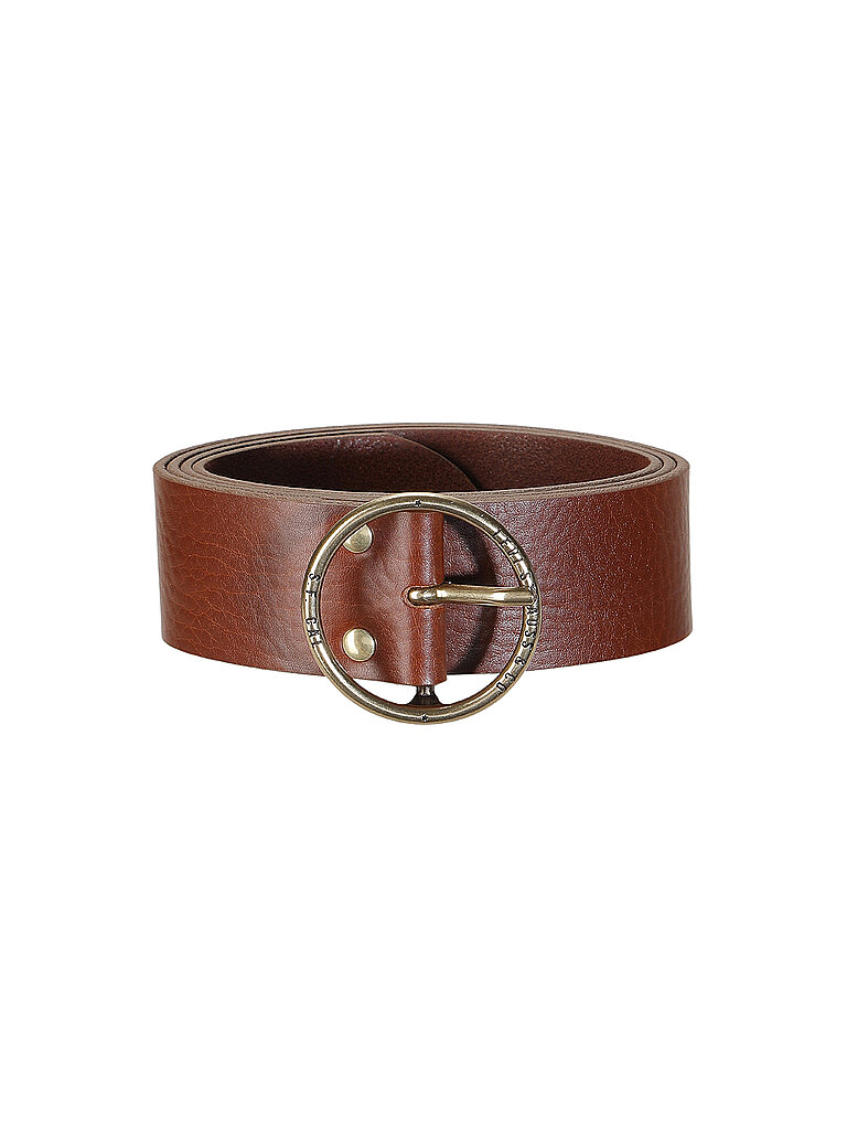 Ceinture en cuir ATHENA CAVIAR TRICOT marron 100