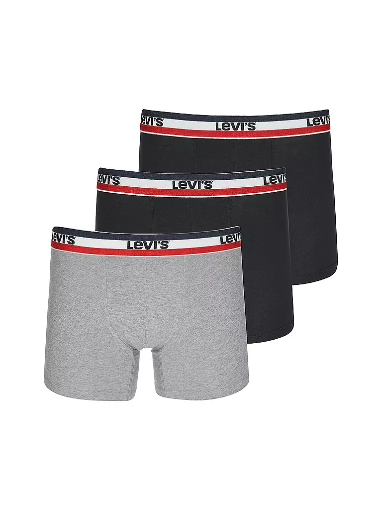 LEVI'S® | Lot de 3 boxers noir/gris chiné | schwarz