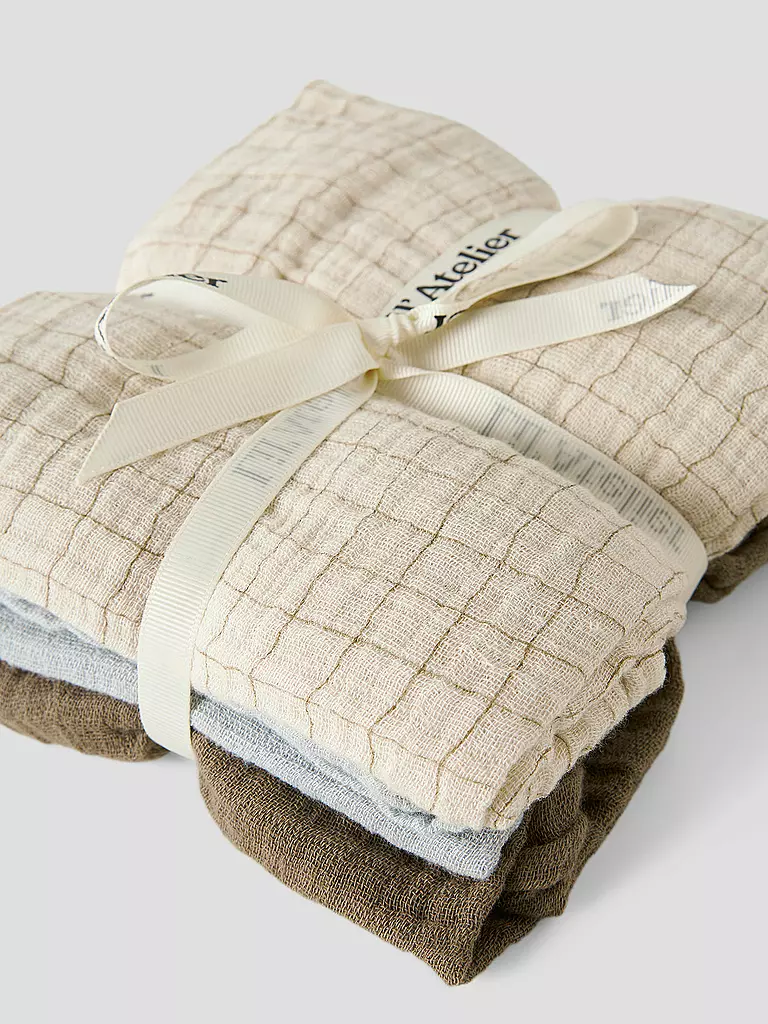LIL ATELIER | Couche en tissu pour bébé - Multuch NBNFERGIE, lot de 3, bleu vapeur | 