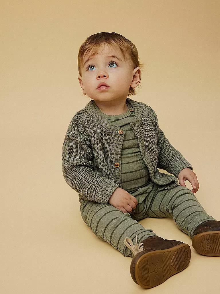 LIL ATELIER | Gilet en tricot pour bébé NBNEMLEN | olive