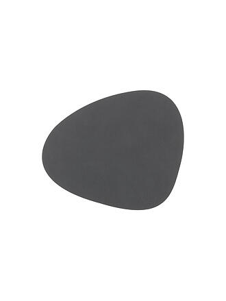 LIND DNA | Sous-verre ovale en cuir Nupo 11x13cm Anthracite