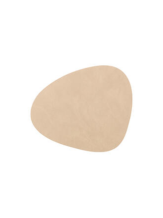 LIND DNA | Sous-verre ovale en cuir Nupo 11x13cm Sable