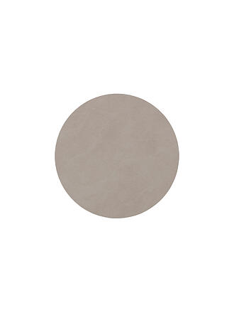 LIND DNA | Sous-verre rond en cuir Nupo 10cm Gris clair