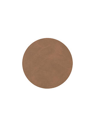 LIND DNA | Sous-verre rond en cuir Nupo 10cm Marron