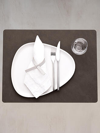 LIND DNA | Set de table rectangulaire en cuir NUPO 35x45cm Caviar