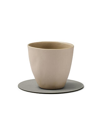 LIND DNA | Sous-verre 10cm CORDUROY ROND Gris clair