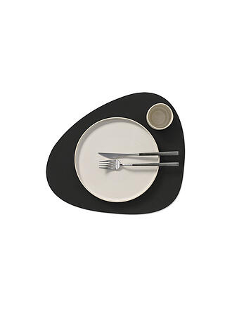 LIND DNA | Set de table en cuir 37x44cm NUPO ovale Black Ink