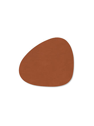 LIND DNA | Sous-verre ovale en cuir NUPO 11x13cm Rust